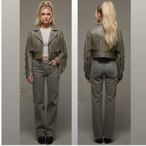 AEO Grey Stovepipe Jeans